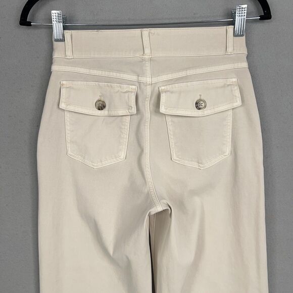 Spanx Pants Womens Small Cream High Rise Perfect Straight Wide Minimal Career - Picture 7 of 16